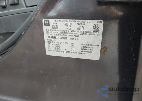 2014 Chevrolet Equinox 1Lt z USA, uszkodzony, nr VIN 2GNFLFE37E6307288